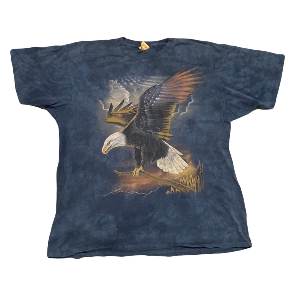 Vintage The Mountain Eagle tie dye blue tee t shirt XXL 2XL